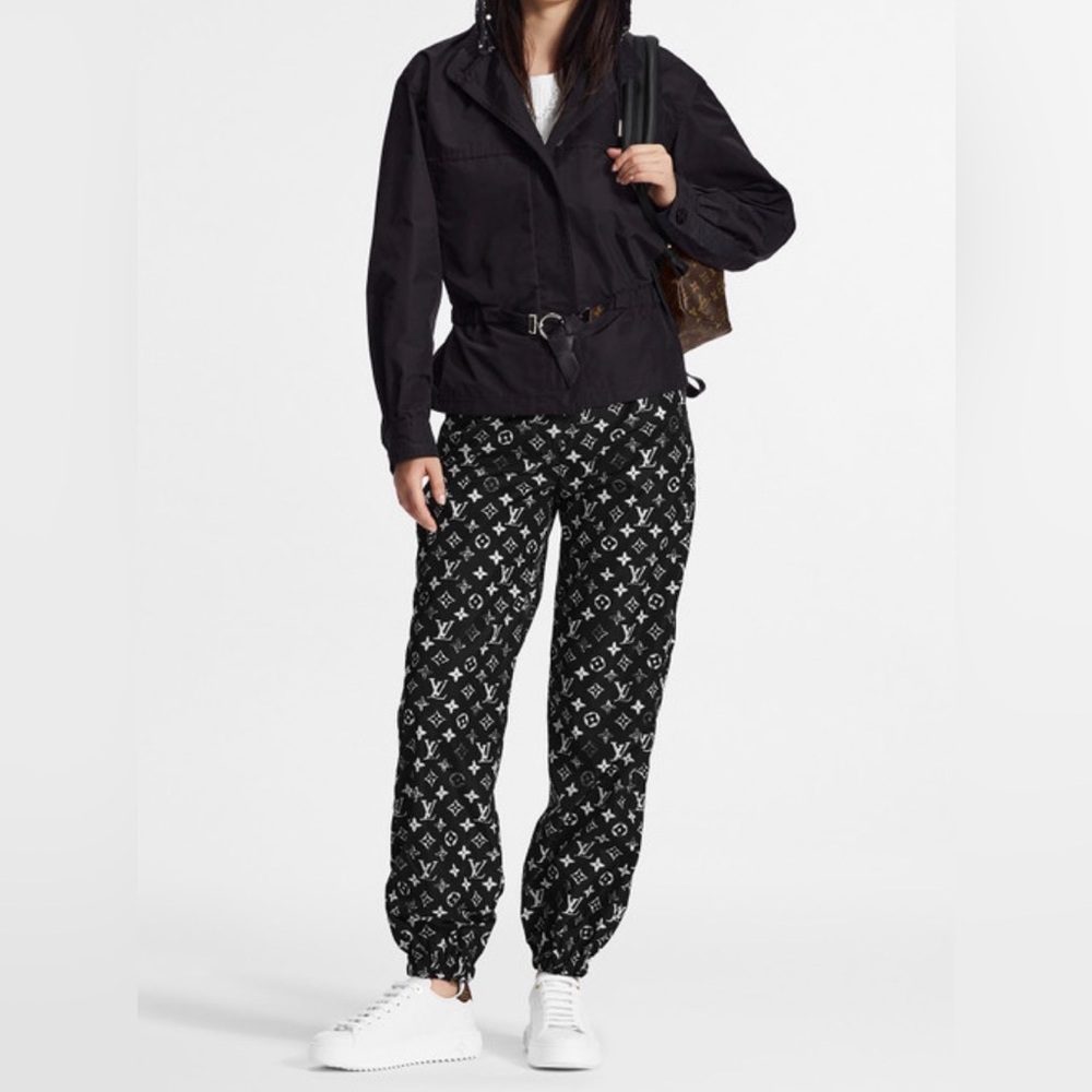 Authentic Louis Vuitton Black and White Stencil Effect Monogram Joggers - Picture 14 of 16